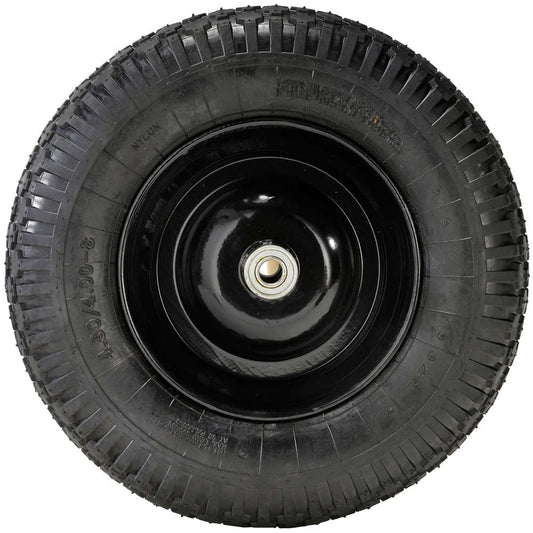 Wheel and studded rubber tire