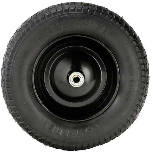 Wheel and flat free studded rubber tire