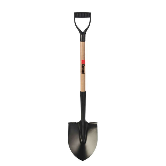 Round point shovel, wood handle, D-grip