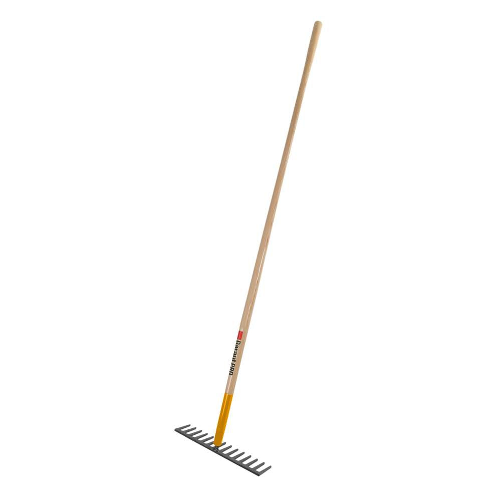 Level rake, wood handle