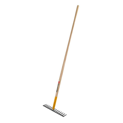 Level rake, wood handle