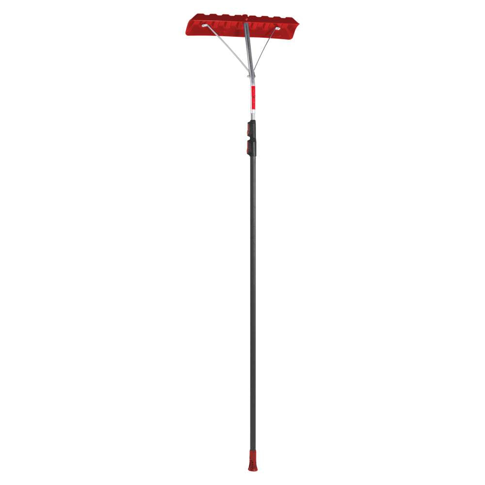 16.5-Ft Snow Roof Rake with Telescopic & Lightweight Aluminum Handle, 24’’ Poly Blade