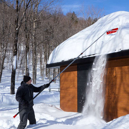 16.5-Ft Snow Roof Rake with Telescopic & Lightweight Aluminum Handle, 24’’ Poly Blade