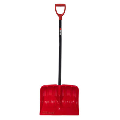 Snow shovel, ergo aluminum handle, 19" poly blade