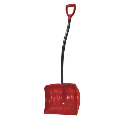 Snow shovel, ergo aluminum handle, 19" poly blade