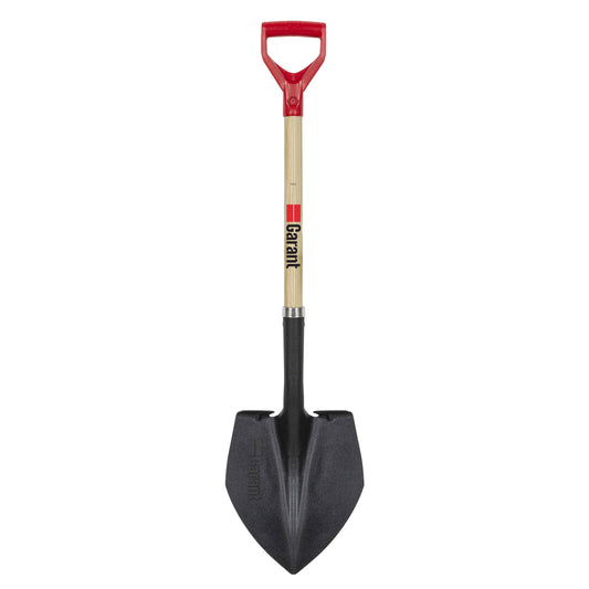 Excavator shovel, wood handle, D-grip