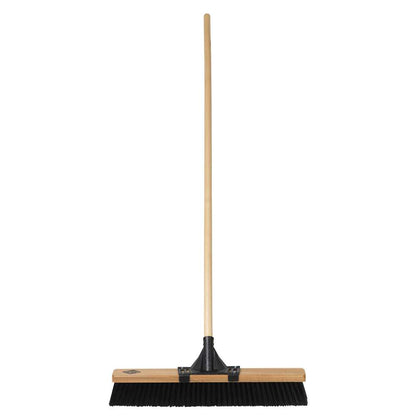 Push broom, 24", rough, wood hdl