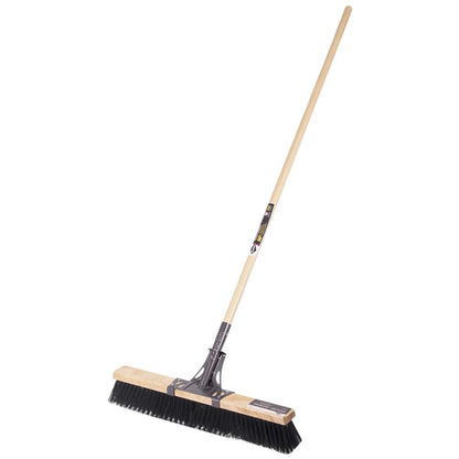 Push broom, 24", rough, wood hdl