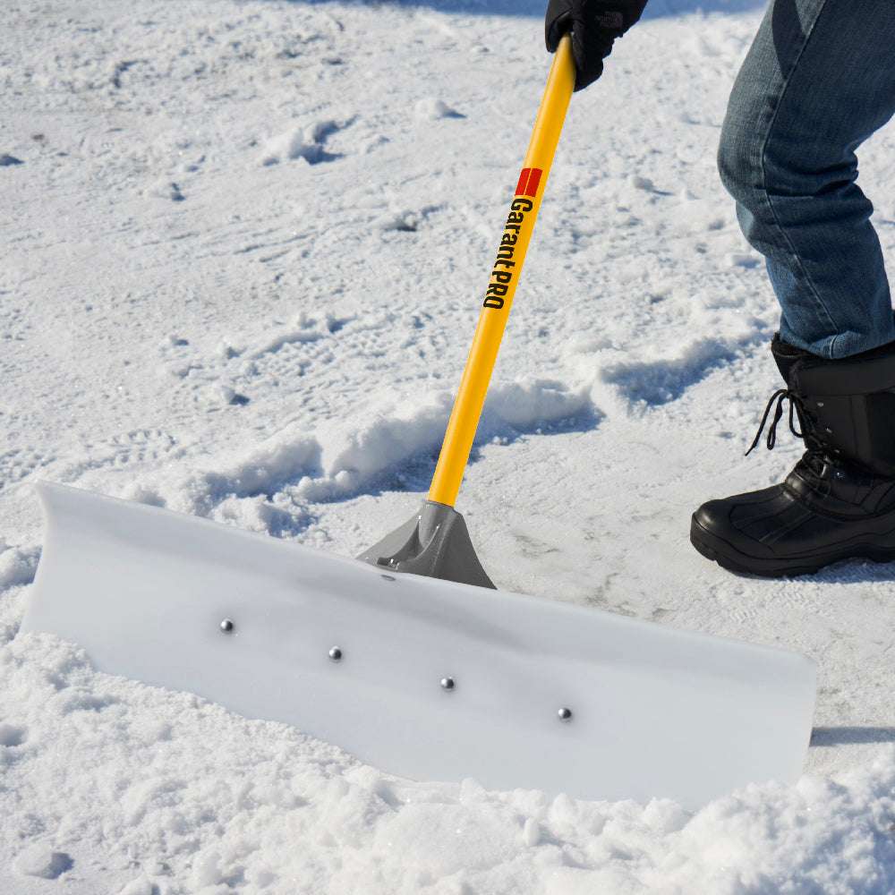 36-Inch Durable UHMW Snow Pusher with Fibreglass Handle