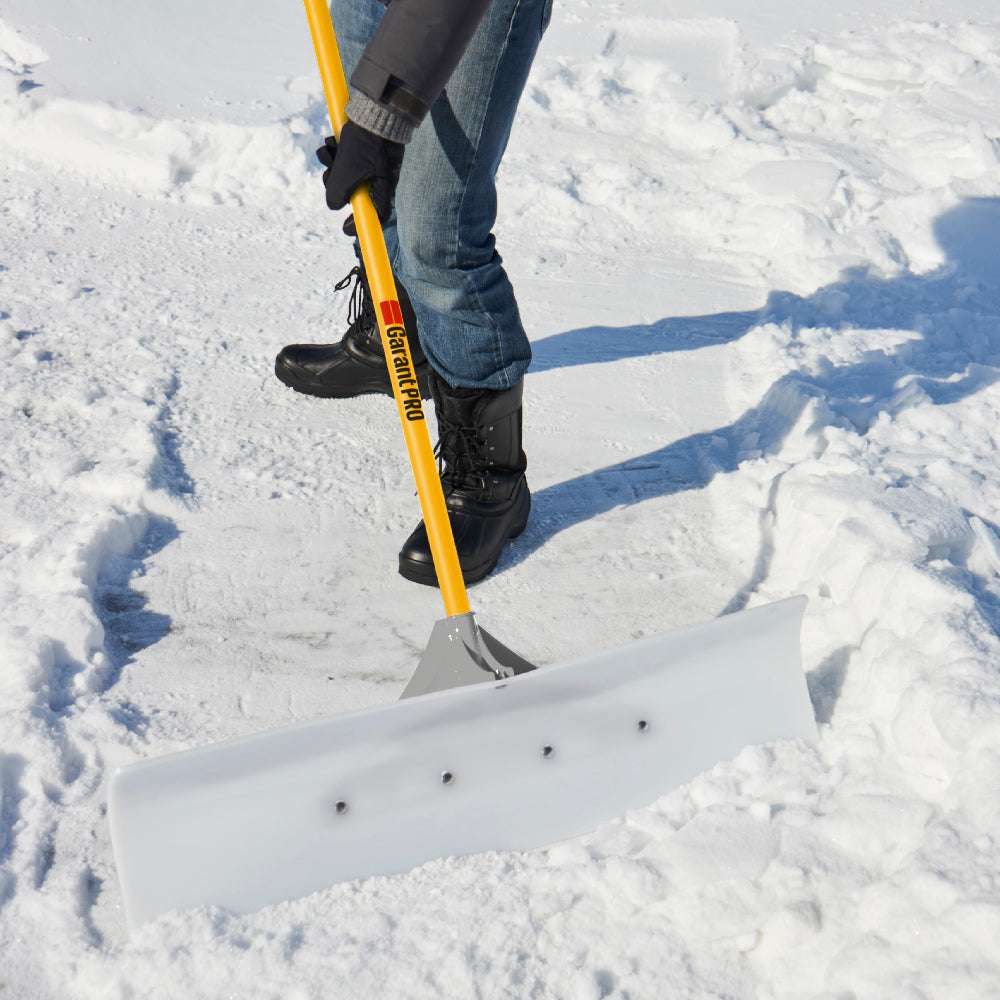 36-Inch Durable UHMW Snow Pusher with Fibreglass Handle