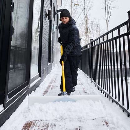 36-Inch Durable UHMW Snow Pusher with Fibreglass Handle