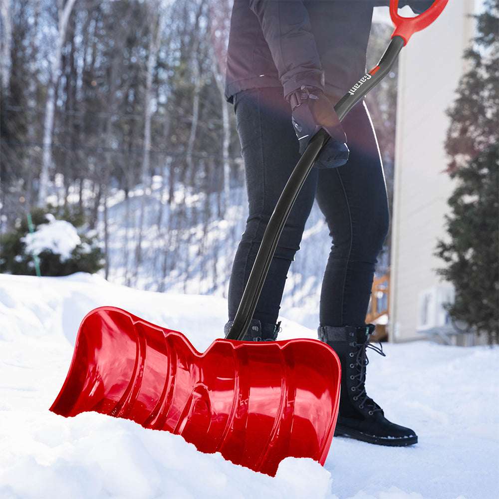 Snow pusher, 22" poly blade, ergo aluminum handle