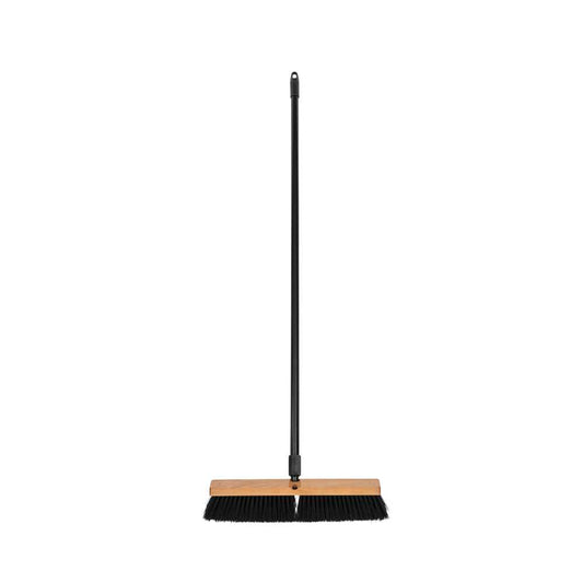 Push broom, 18" multi-surface, side-clipped with steel handle, Homebase (unassembled)