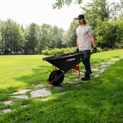 5 ft³ Wheelbarrow, Polyethylene Tray, Pneumatic Wheel