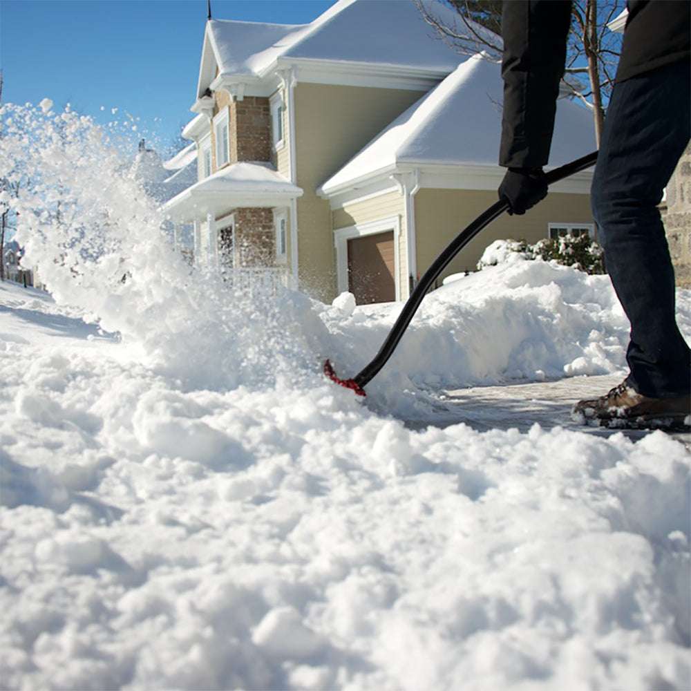 Snow pusher, ergo aluminum handle, 21" poly blade, versa grip