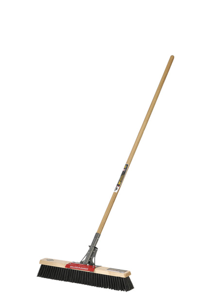 Push broom, 24", rough, wood hdl