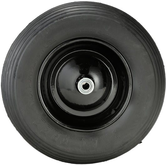 Wheel and flat free rubber tire