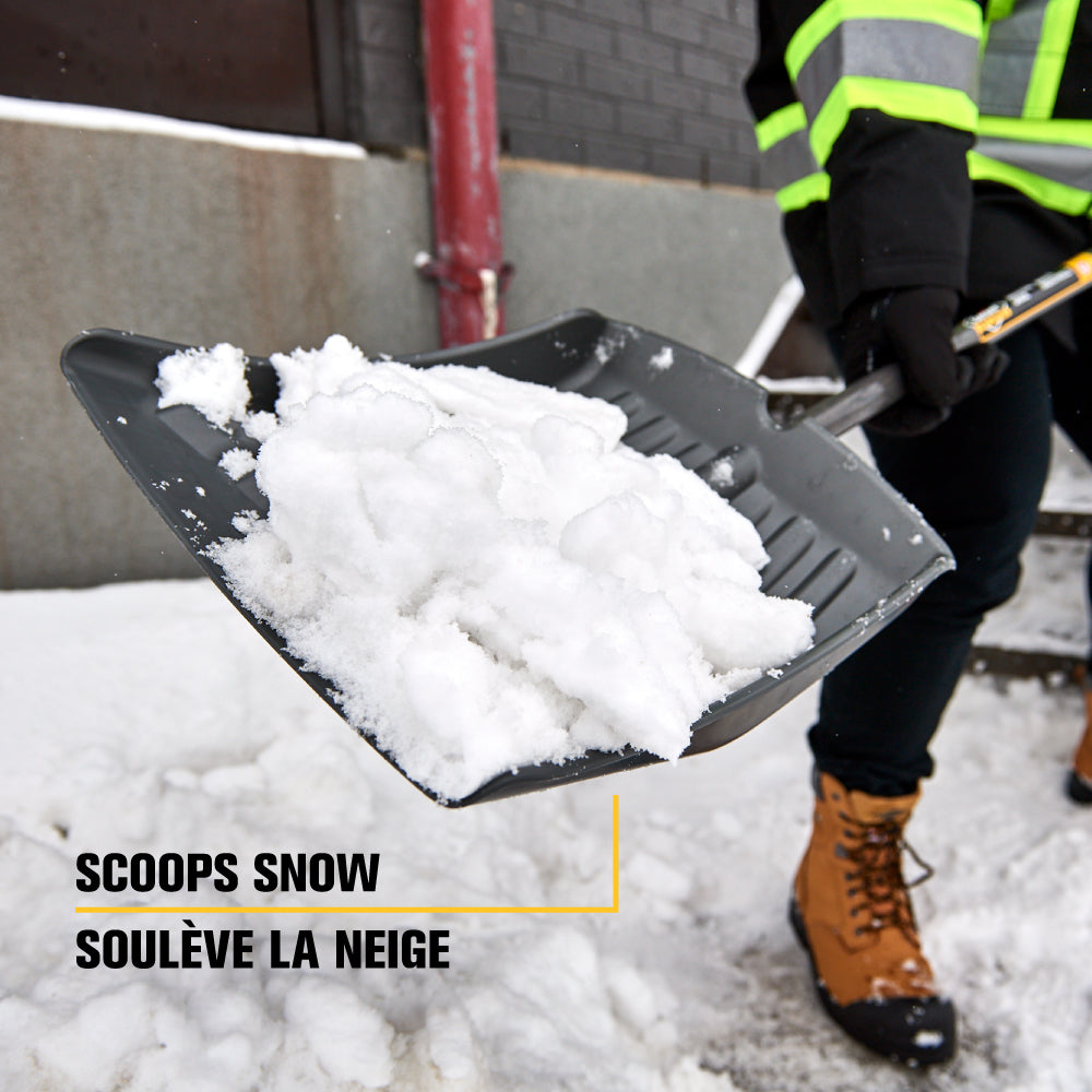 14-Inch Polypro Blade Snow Shovel, Resists to Wear for Intensive Use